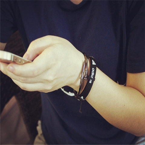 韩国ulzzang原宿勾勾运动休闲学生手环 日系男女情侣百搭手链腕带