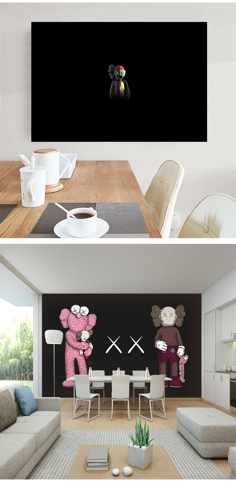 qt1831超小kaws暴力熊卡通动漫海报墙贴自粘店面卧室宿舍背景墙装饰