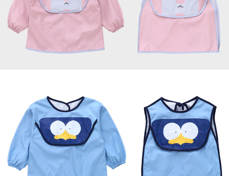 宝宝罩衣卡通倒褂秋冬吃饭衣服长袖饭兜兜衣防水儿童罩衫喂饭围裙