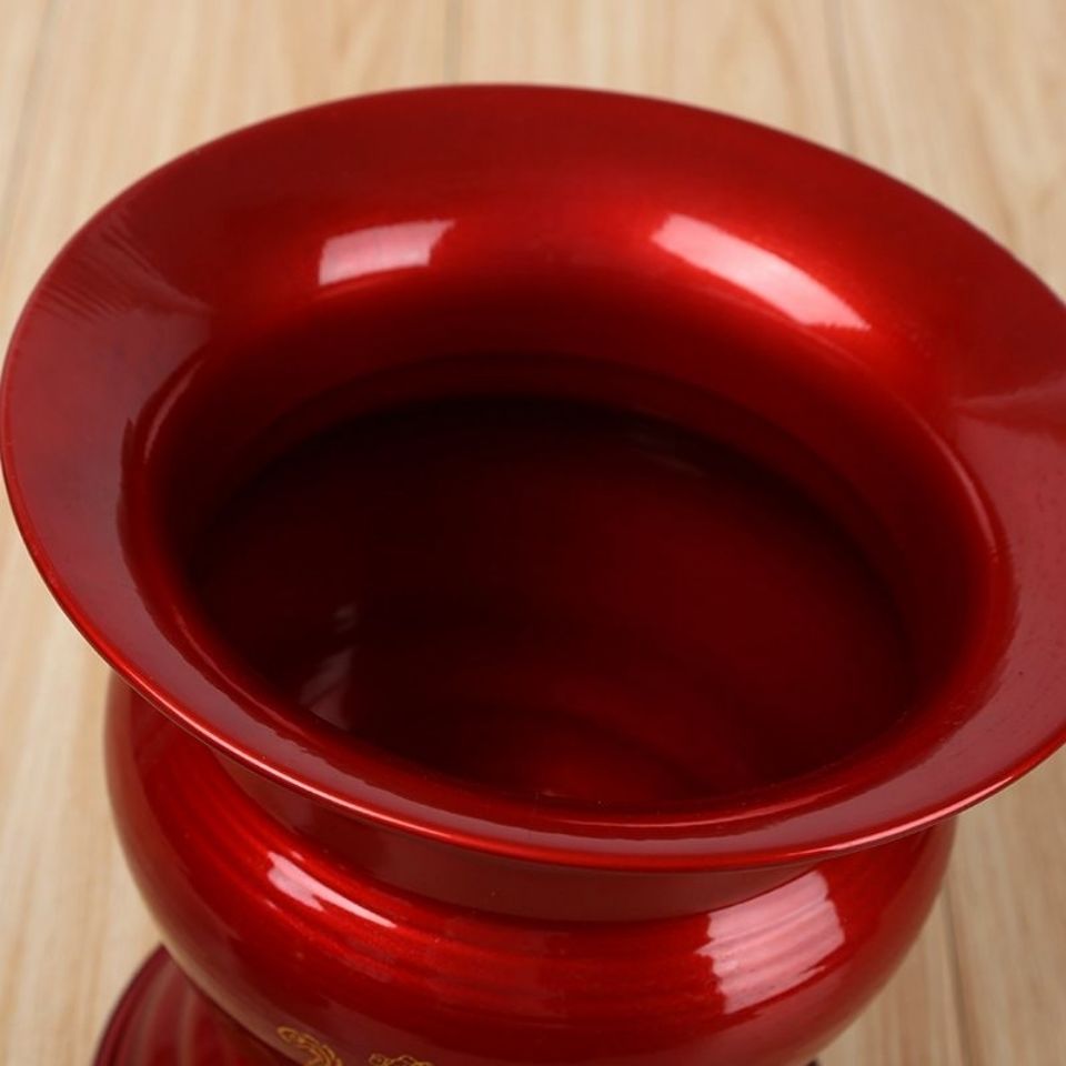 鸳鸯痰盂一个婚庆用品铁痰盂子孙桶红色高脚痰盂红色搪瓷带盖夜壶尿壶