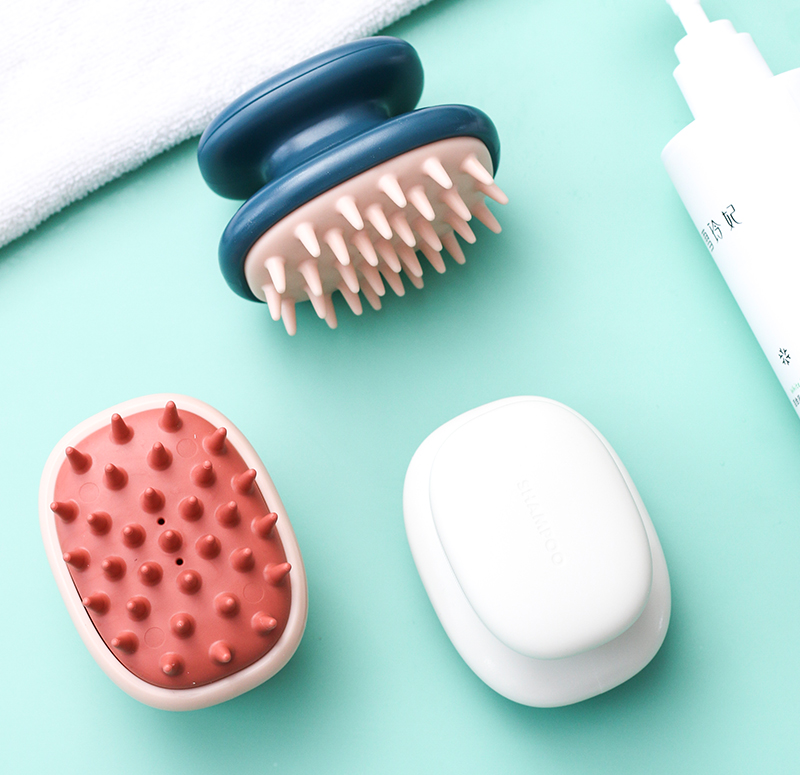 艺呈(yicheng)清洁工具 洗头刷子洗头按摩刷洗发梳男硅胶洗头刷女士