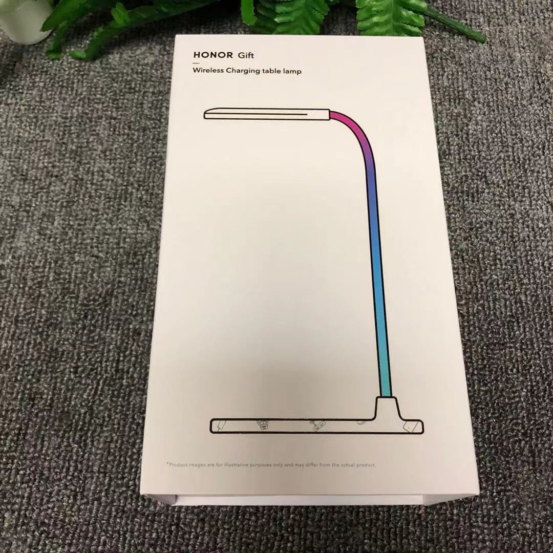 《白色华为版 huawei gift华为原装智能台灯手机无线充电床头灯触摸