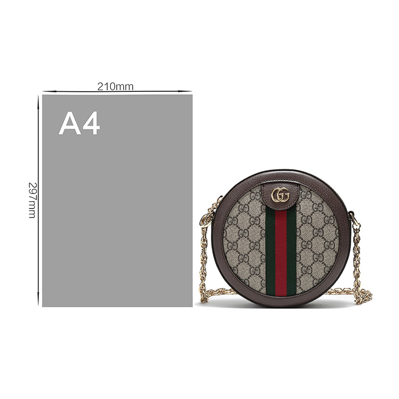 gucci 古驰 女士ophidia系列人造帆布配皮圆形单肩斜挎包 550618 96