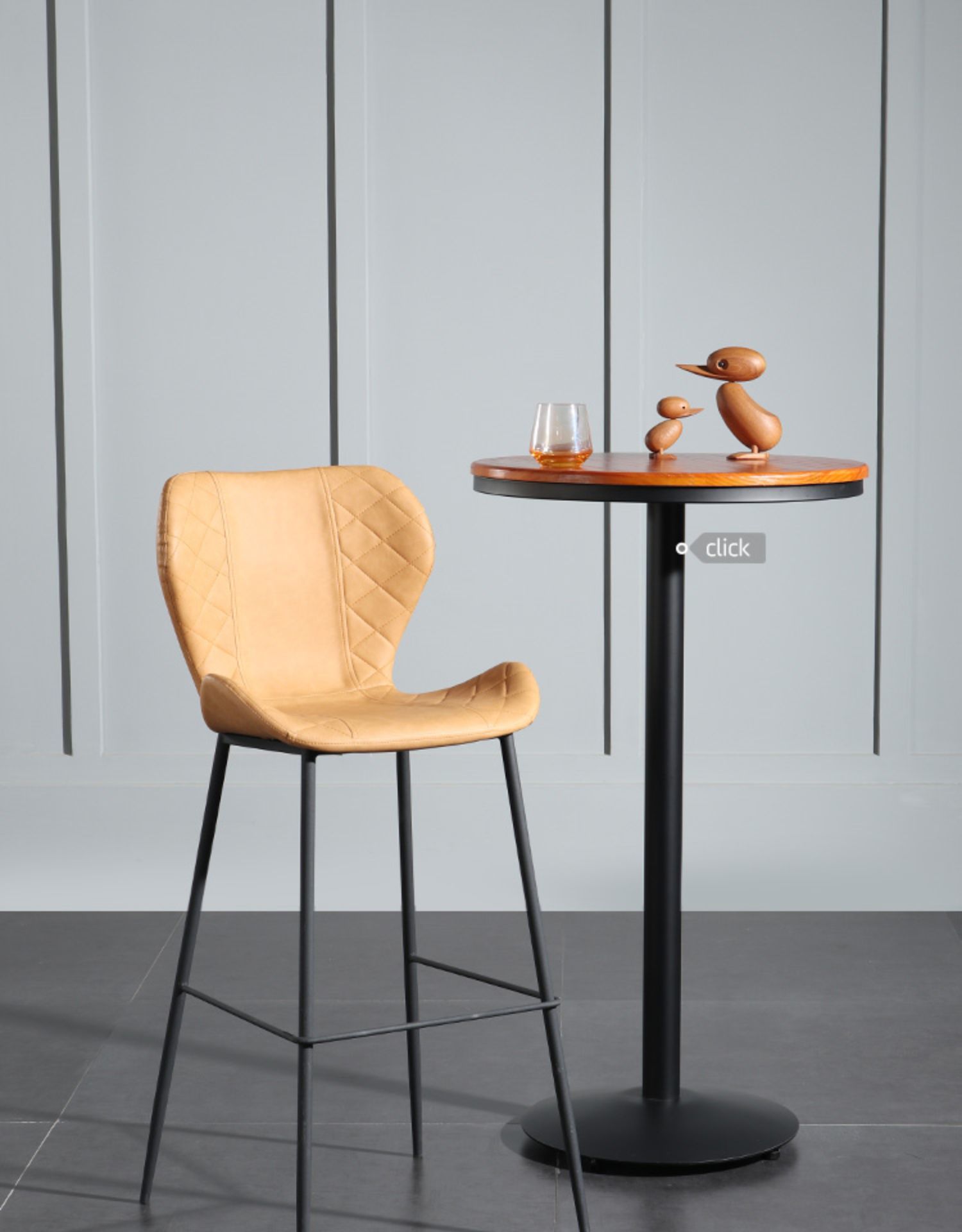 后现代工业风皮艺酒吧高脚凳时尚拍照椅休闲铁艺咖啡厅靠背吧台椅定制