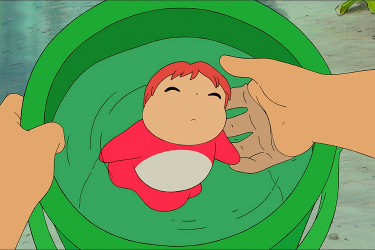 宫崎骏吉普力悬崖上的金鱼姬公主水桶波妞树脂手机挂件