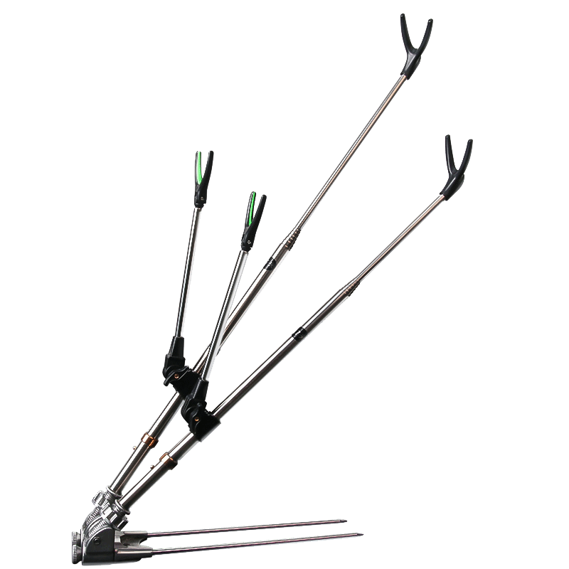 匠氏钓鱼竿支架不锈钢双炮台地插钓箱钓椅竿架手竿架杆台钓竿架