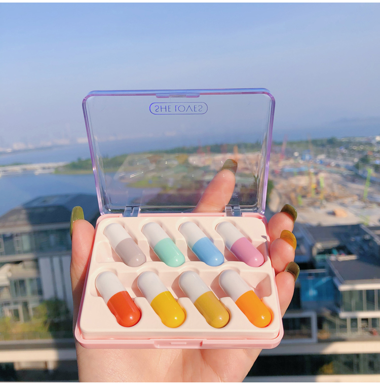 李佳琦推荐mini胶囊口红8支套装药丸唇膏旅行便捷礼盒装网红学生