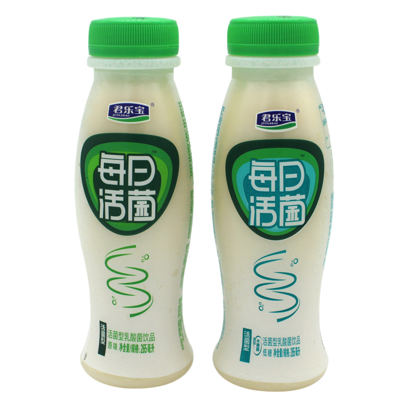 君乐宝每日活菌型乳酸菌饮品饮料瓶装原味265ml12瓶赠2袋涨芝士