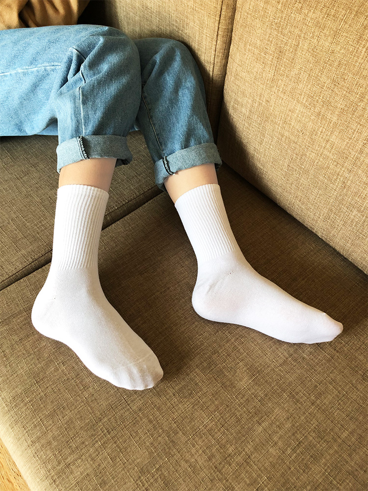 白色袜子女中筒袜ins潮棉常规黑色长筒袜子长袜网红 fish basket袜子