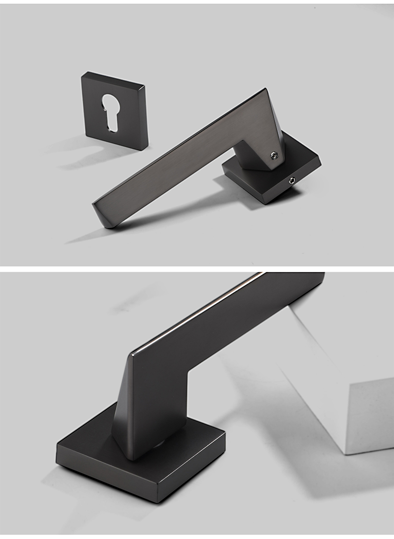 磁吸门锁室内卧室房间极简约木门分体锁家用黑灰通用型敬平