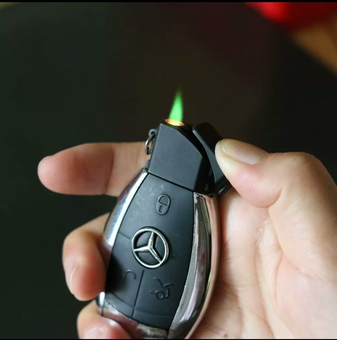 充气奔驰打火机创意个性潮宾利车钥匙打火机防风充气仿真模型送男性