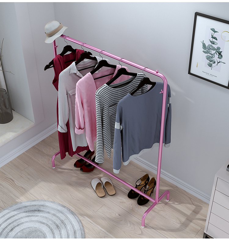 简易晾衣架折叠落地衣帽架挂衣架单杆小型室内网红家用卧室轻奢