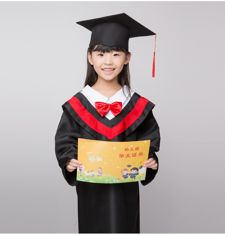 儿童博士服小学生幼儿园学士服演出服博士帽毕业照服装礼服毕业袍
