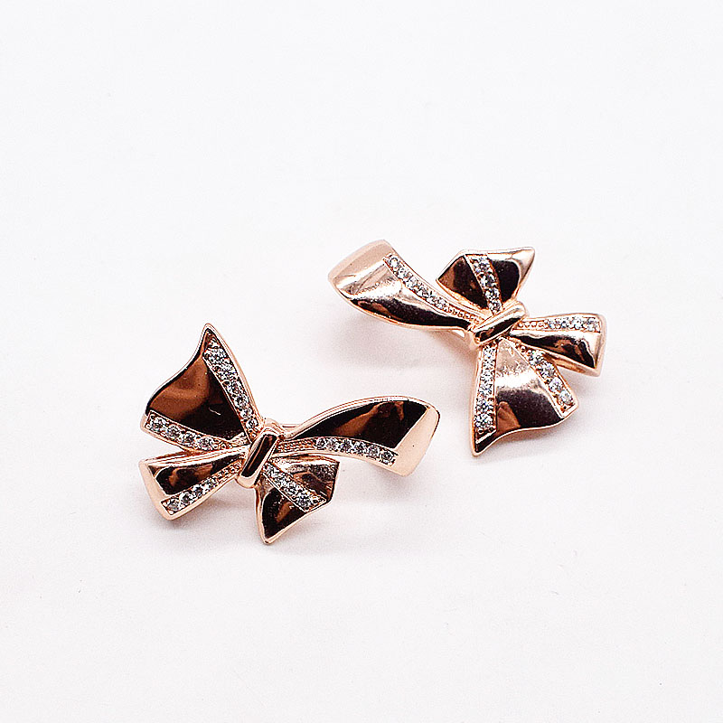 《925银蝴蝶结夹扣卡扣 珍珠手链项链扣毛衣链搭扣diy手工饰品配件 白