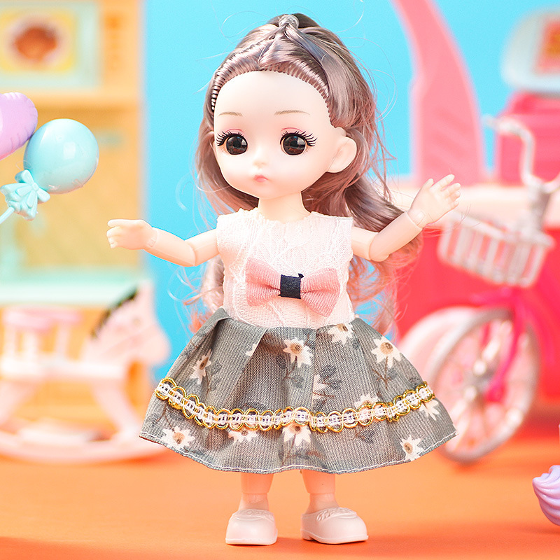小女孩玩具礼盒装ob11迷你换装公主关节娃娃 16cm仿真洋娃娃