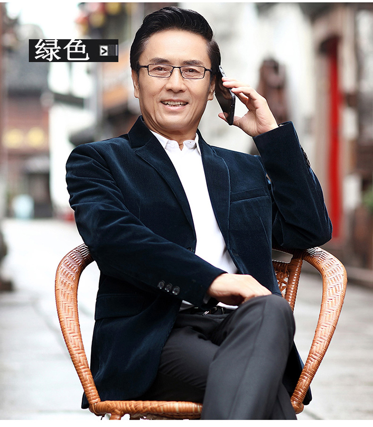 老人头2020春秋薄款休闲西装中老年人爸爸装宽松爷爷男装外套单西