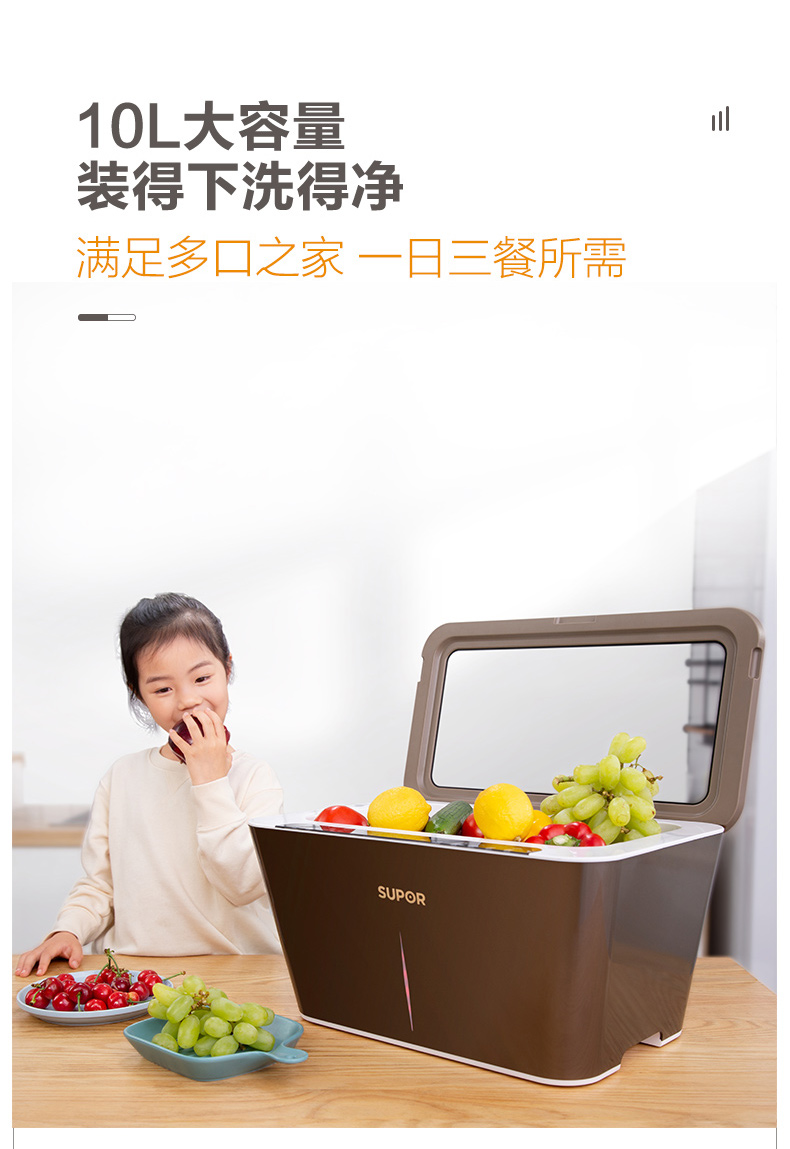 苏泊尔果蔬机gs003果蔬消毒洗菜机清洗机家用全自动食材净化机