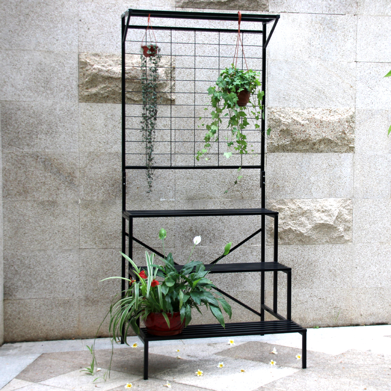 铁艺阳台户外爬藤植物攀援花架阶梯落地式多层花架定制