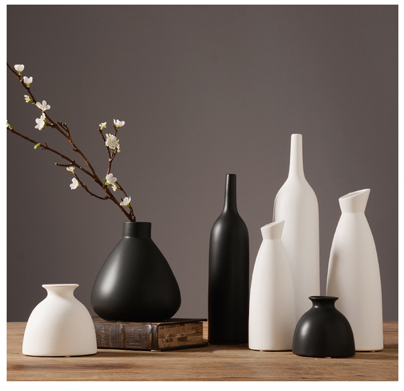 abay日式禅意陶瓷干花花瓶摆件手工简约客厅插花花器家居装饰品c款105