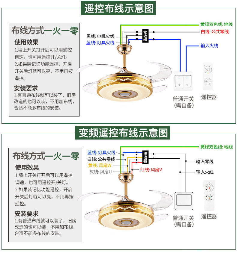 蓝牙音乐隐形风扇灯客厅卧室餐厅吊扇灯遥控音响风扇吊灯家用吊扇