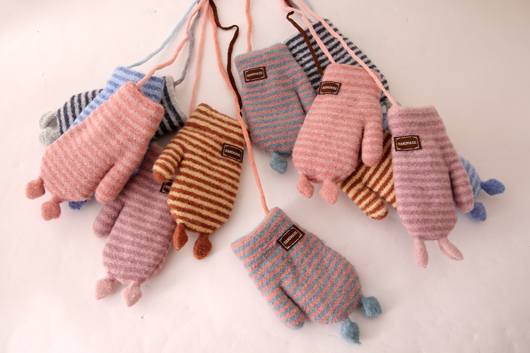 宝宝手套冬可爱保暖加厚加绒1-3岁6岁儿童手袜男童女童幼儿园小孩