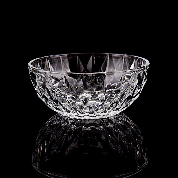 无铅玻璃水晶碗家用米饭碗水果沙拉碗甜品碗钻石碗钻石碗6只装