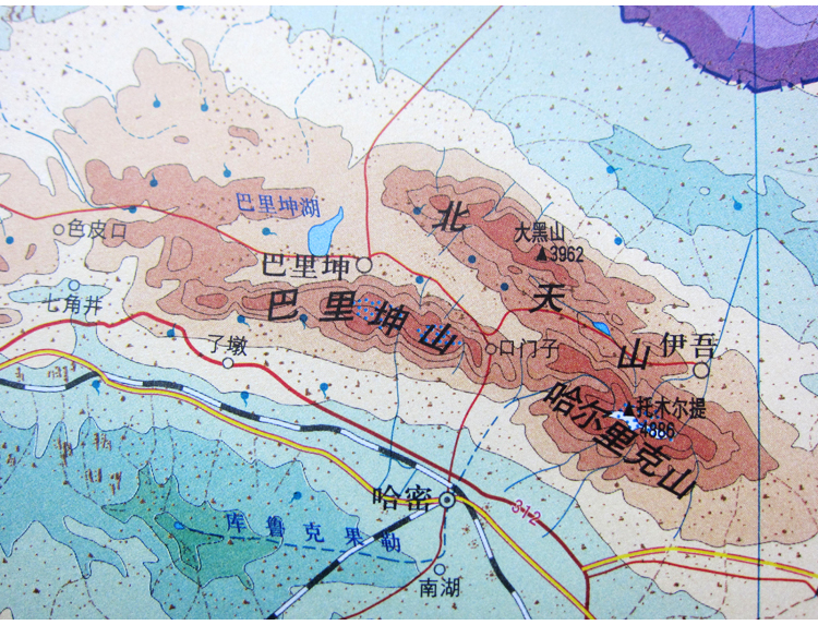 惠典正版2019新中國地形圖地圖地勢地貌約15x11米貼圖採用等高線分層