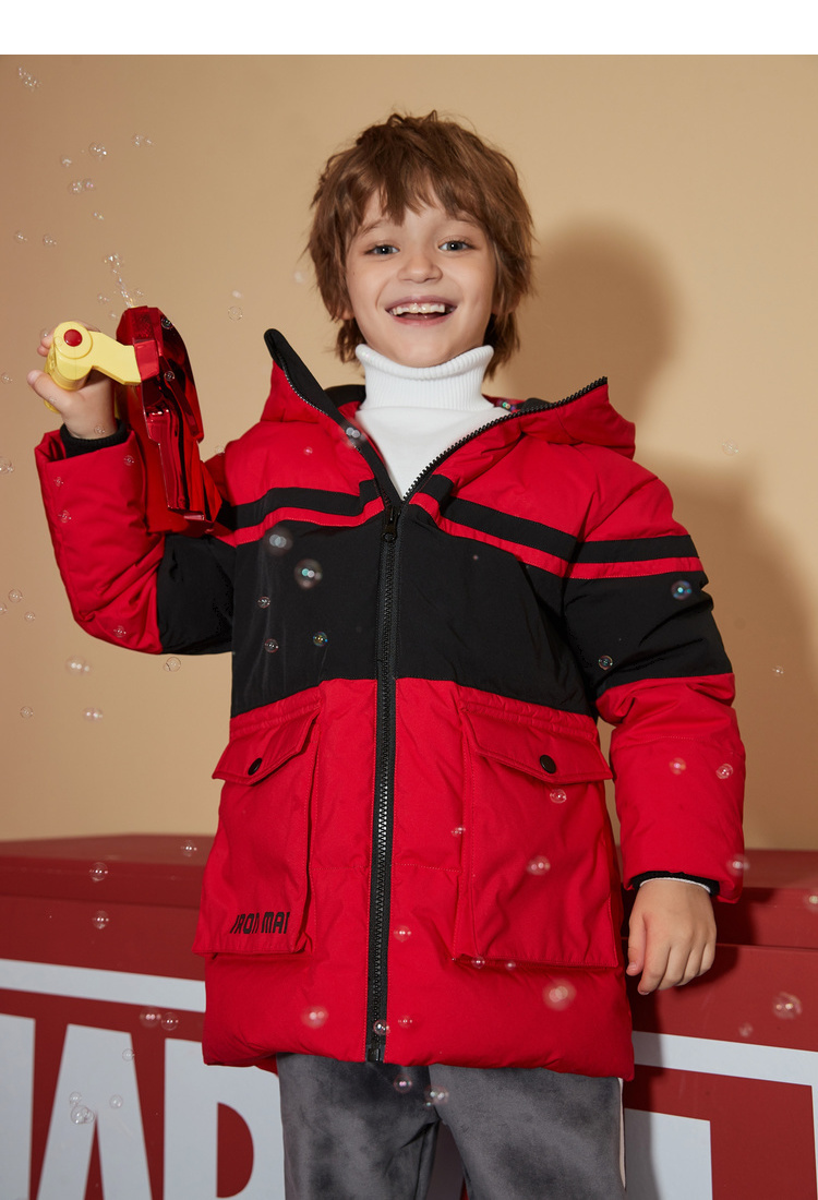 波司登(bosideng)儿童羽绒服 波司登童装儿童秋冬漫威钢铁侠中长款连