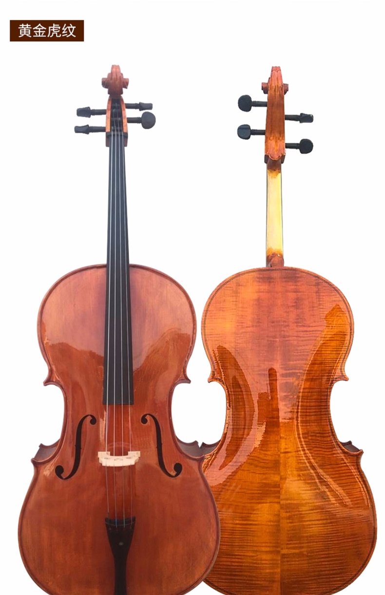 弦乐器1 手工实木成人儿童初学者考级练习专业级演奏天然虎纹大提琴