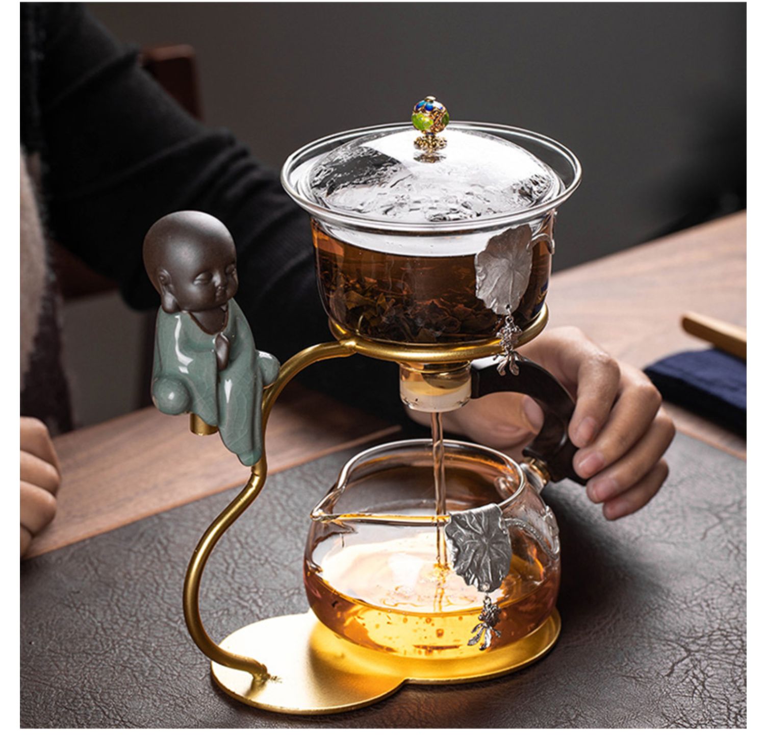 haoyangdao懒人茶具办公室会客功夫套装创意全玻璃冲茶壶陶瓷泡茶器