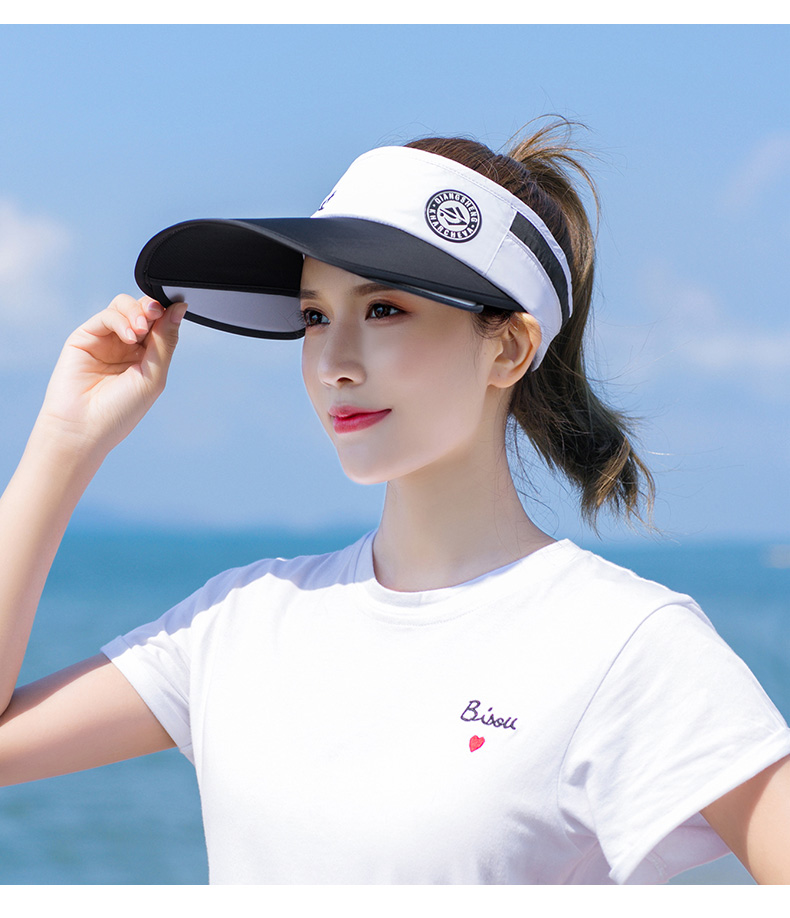 lake遮阳帽子女夏季防晒防紫外线大檐空顶夏天户外骑车遮脸无顶太阳帽