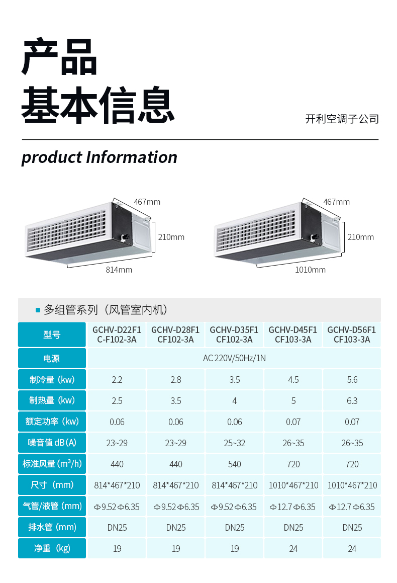 gchv中央空調gchv-vh065r1-c01-3a gchv 中央空調一拖二 空調掛機