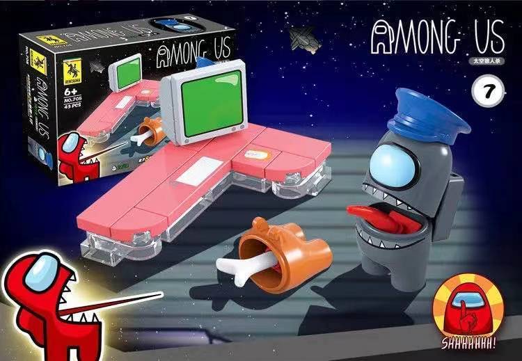 兼容乐高太空狼人杀人仔盲盒益智拼装内鬼杀同款公仔玩偶玩具积木