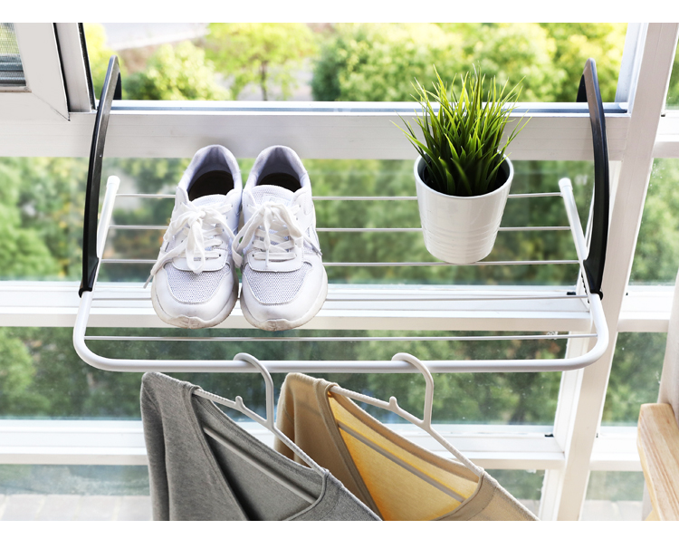 封后a可折叠窗外阳台晾晒架窗台晒鞋架塑料挂凉衣服架窗户小型晾衣架