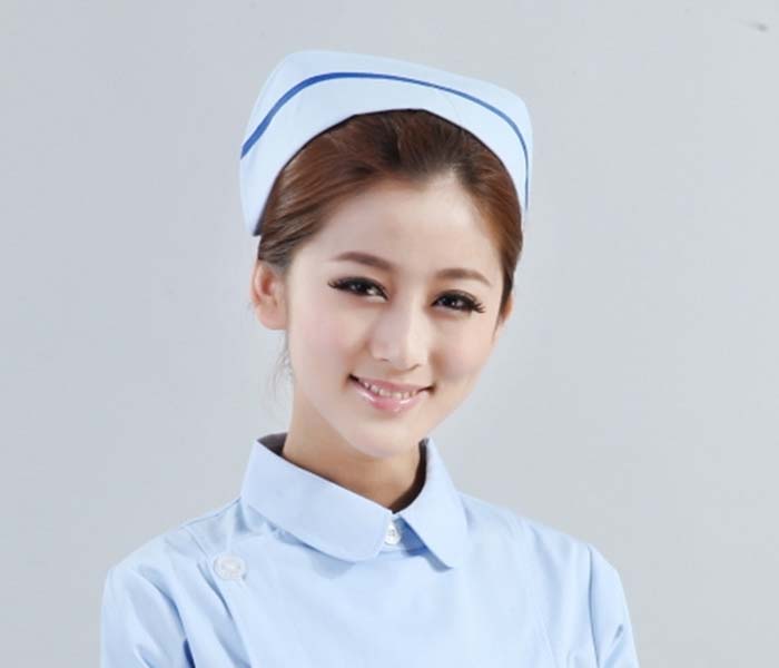 南丁格尔护士帽燕尾帽白色粉色蓝色果绿护士长帽子加杠带杠白色可调节