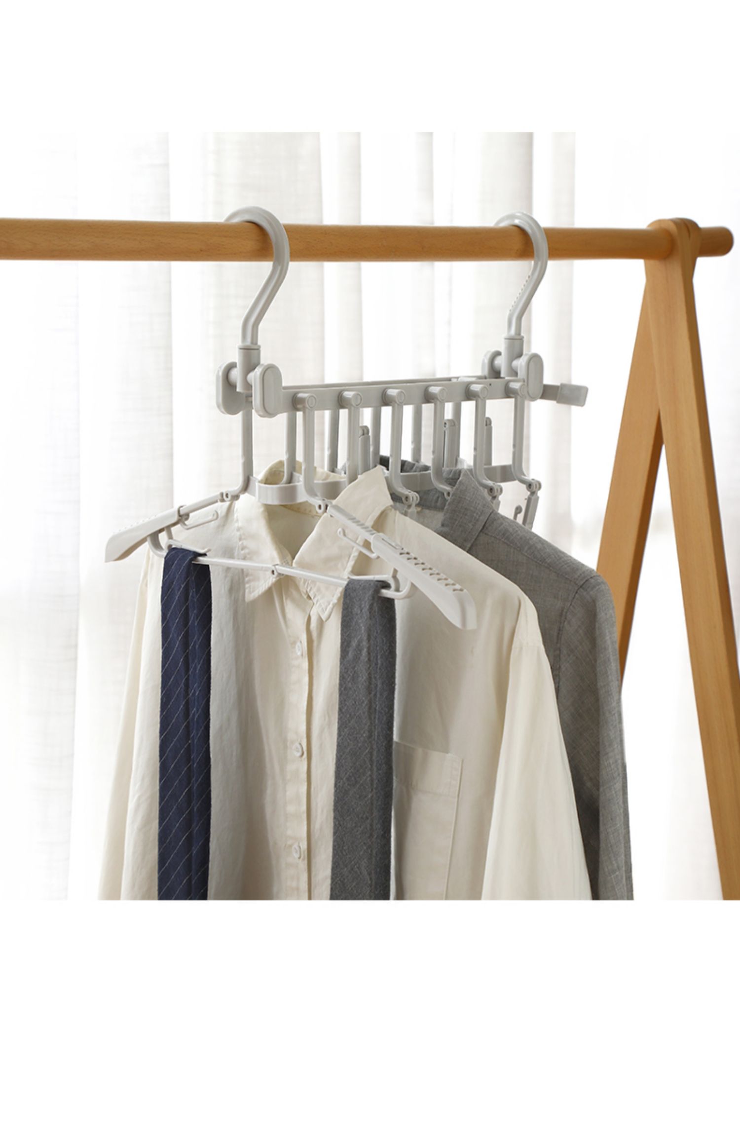 多功能衣架收纳器衣架子挂衣服家用抖音魔术晾衣撑宿舍折叠挂钩 三维