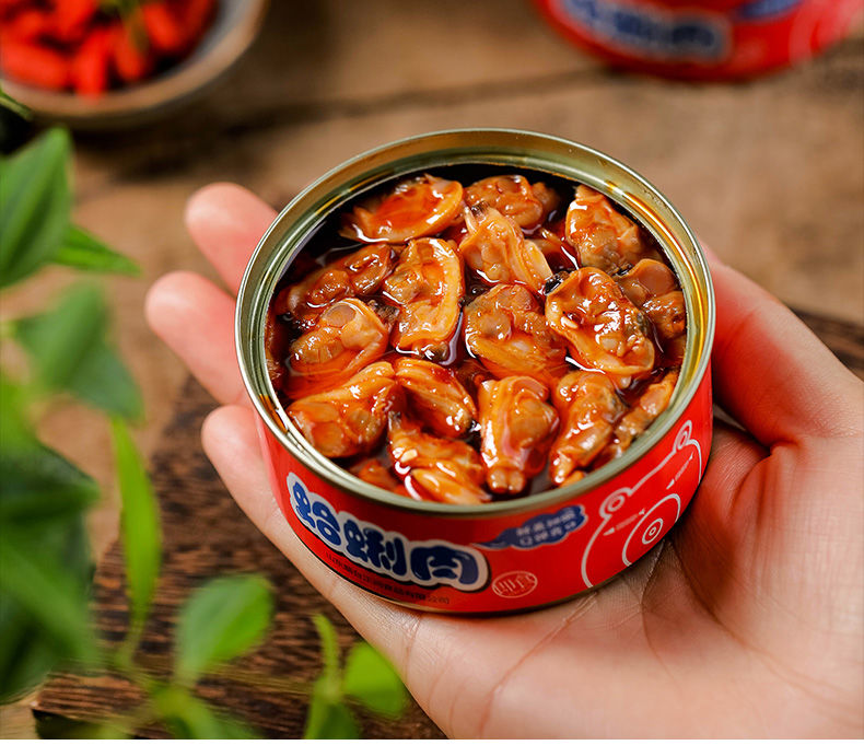 麻辣花蛤海鲜罐头花甲罐头下饭菜四罐