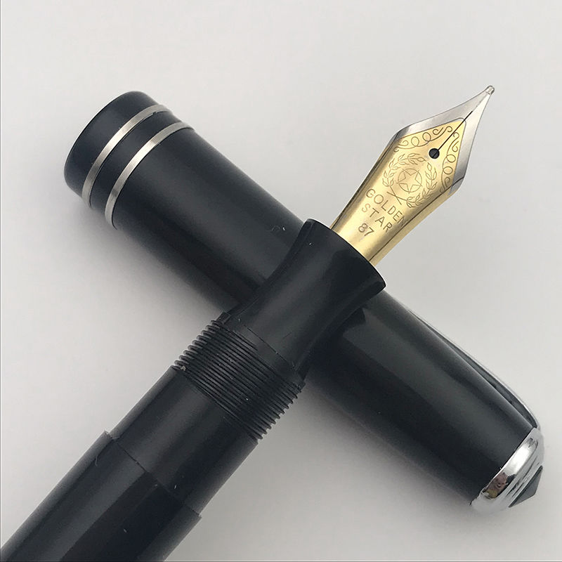 北京金星28旋帽老式钢笔书法笔文革经典老钢笔教师批改作业笔白色直尖