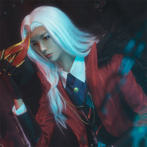 李信李白兰陵王假发男长发cos女全头套王者荣耀真二次元一念神魔李信