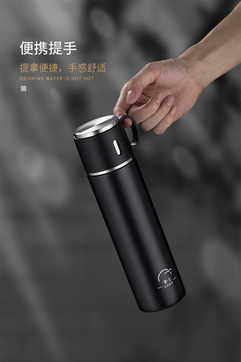茶卡caka 真空316不锈钢保温杯男女士580ml大容量车载水杯保温壶创意