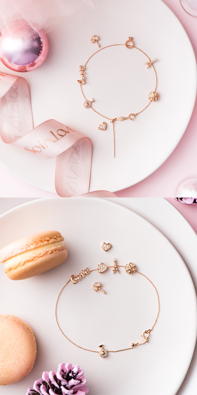 周大福soinlove蜜豆系列指针18k金手链定价ve40