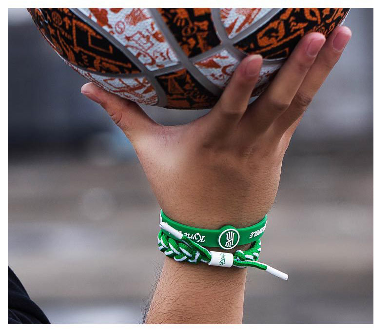 编织手绳运动篮球手环男学生硅胶球星詹姆斯欧文库里哈登夜光