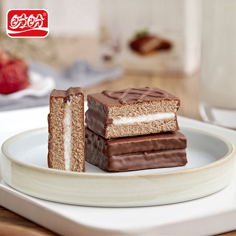盼盼糕点/点心 盼盼涂层巧克力味蛋糕早餐面包办公室蛋糕零食168g*3