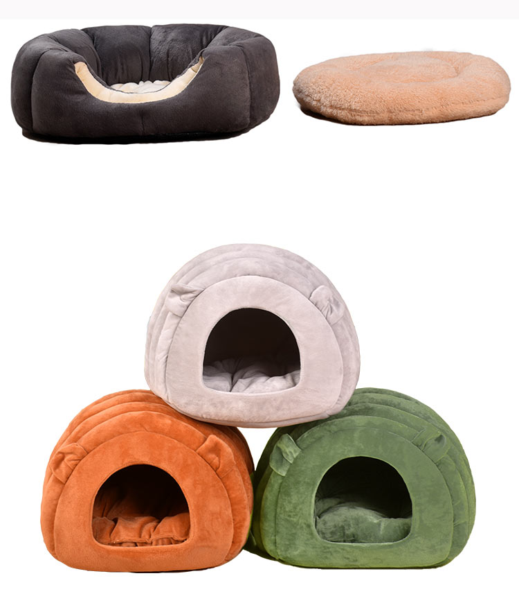 沙薇尔 南瓜猫窝冬季保暖挡风四季猫窝睡袋深度睡眠半封闭式猫咪猫窝