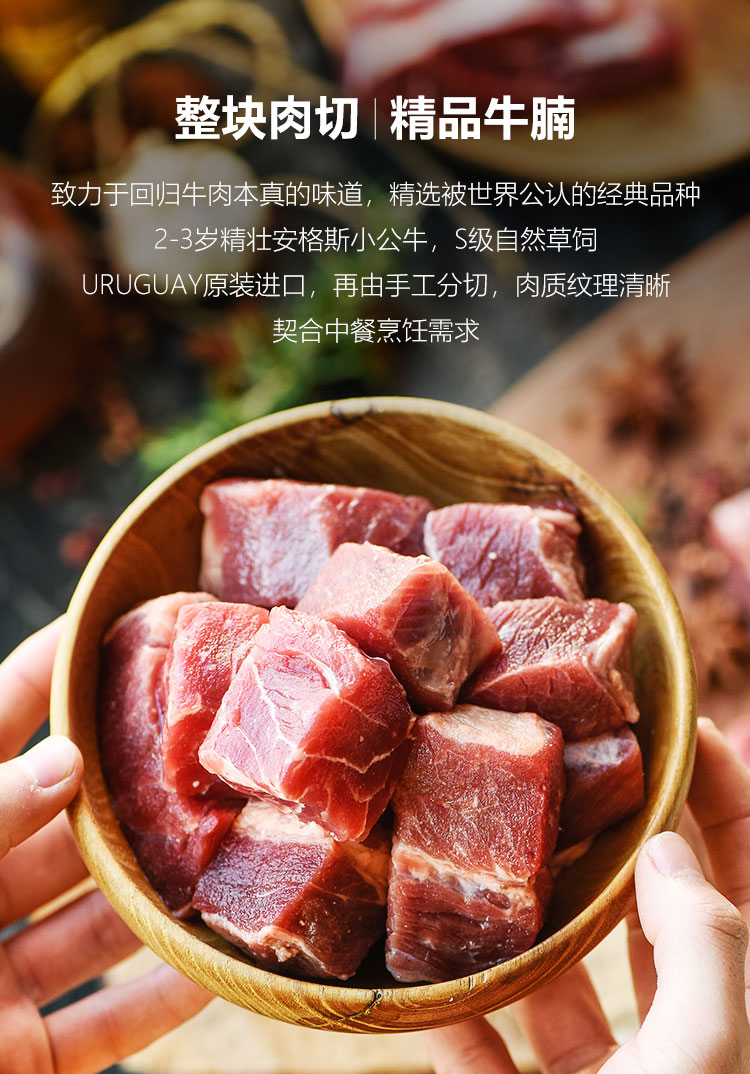 精品牛腩块1kg乌拉圭进口草饲牛肉