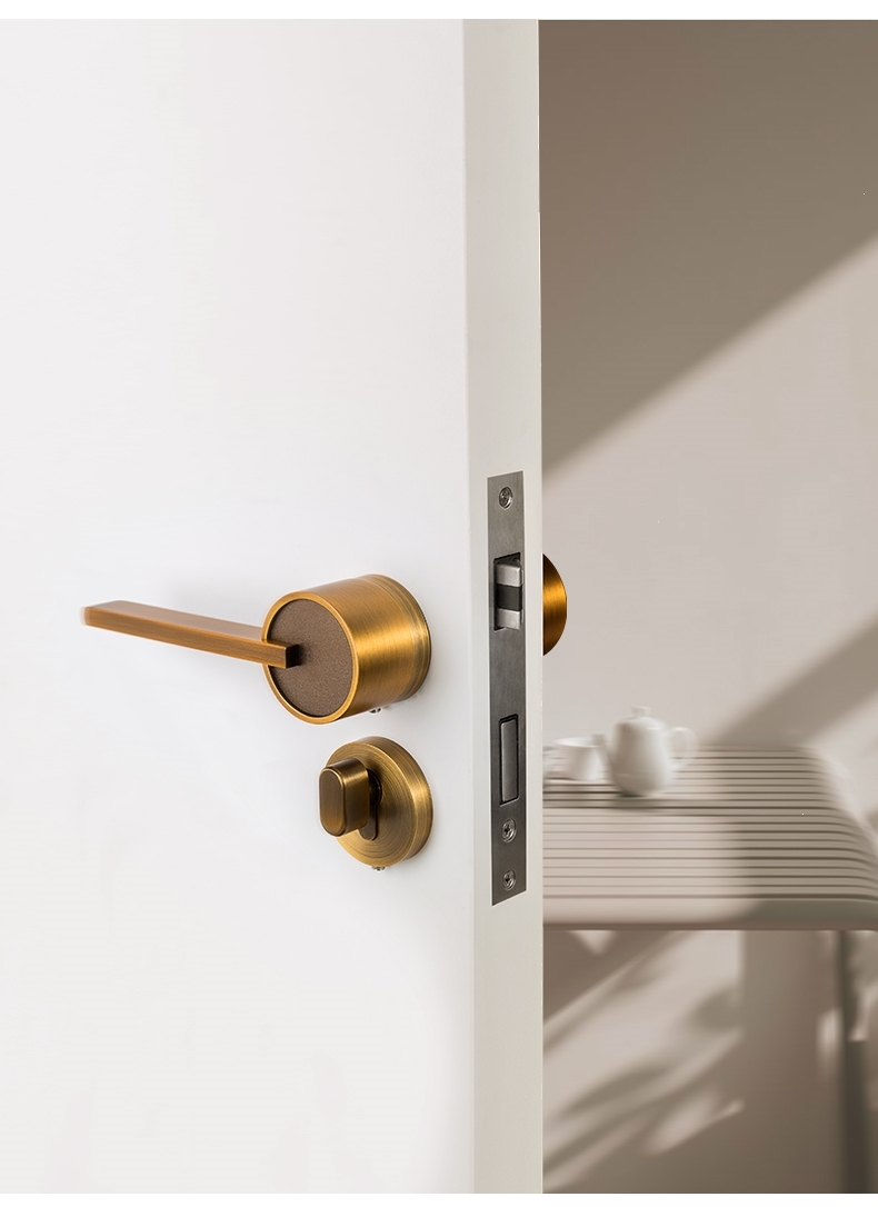 门锁室内卧室黎卫士通用型北欧房间木门锁家用磁吸分体门把锁具