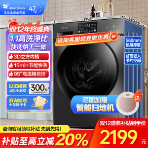 小天鹅(LittleSwan)洗衣机V23PRO全自动10KG滚筒洗烘一体健康除螨一级变频家用TD100V23PRO