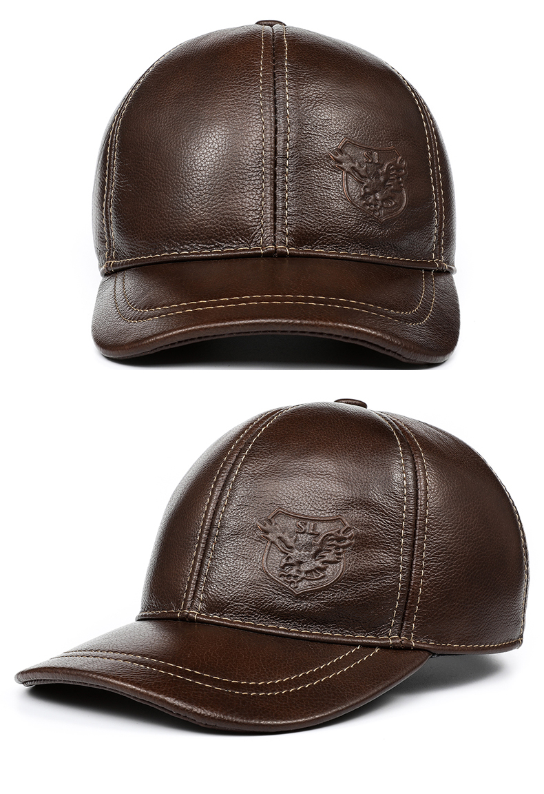 男帽子海宁皮帽子 真皮帽子男士休闲男棒球帽 帽子男皮帽子