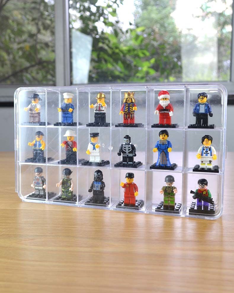 乐高人仔小人收纳盒亚克力放人偶人物透明展示架盲盒手办陈列盒子 18