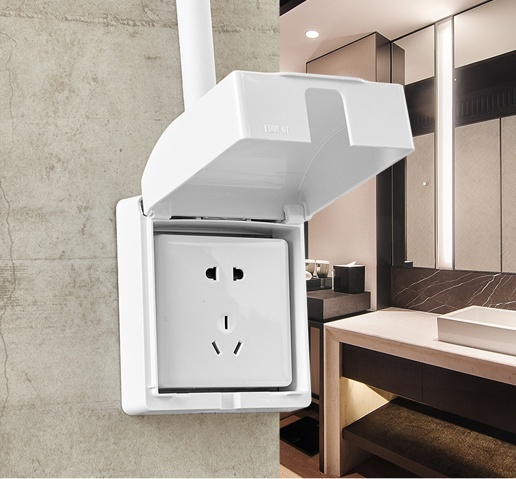 明装插座防水盒加高86型明线插座防水罩卫生间浴室粘贴式防溅水盒